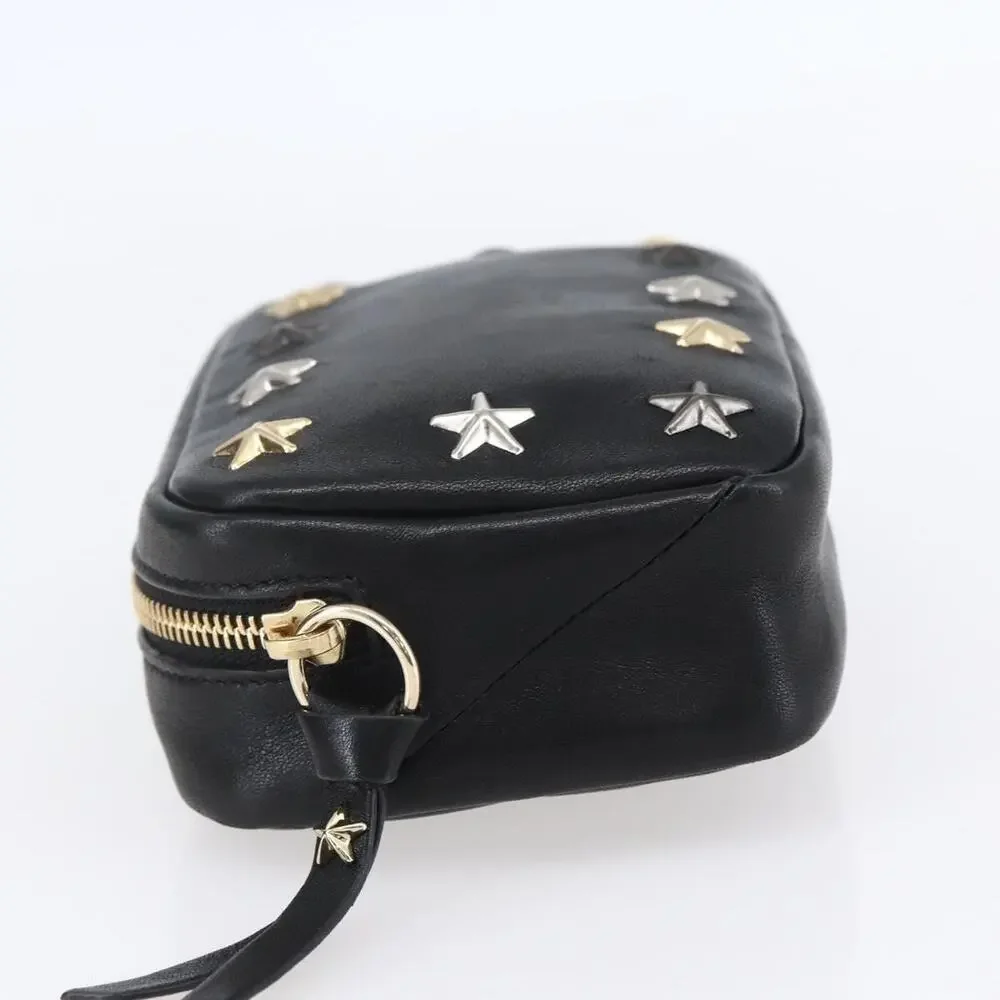 Jimmy Choo Leather Studs Pouch Black